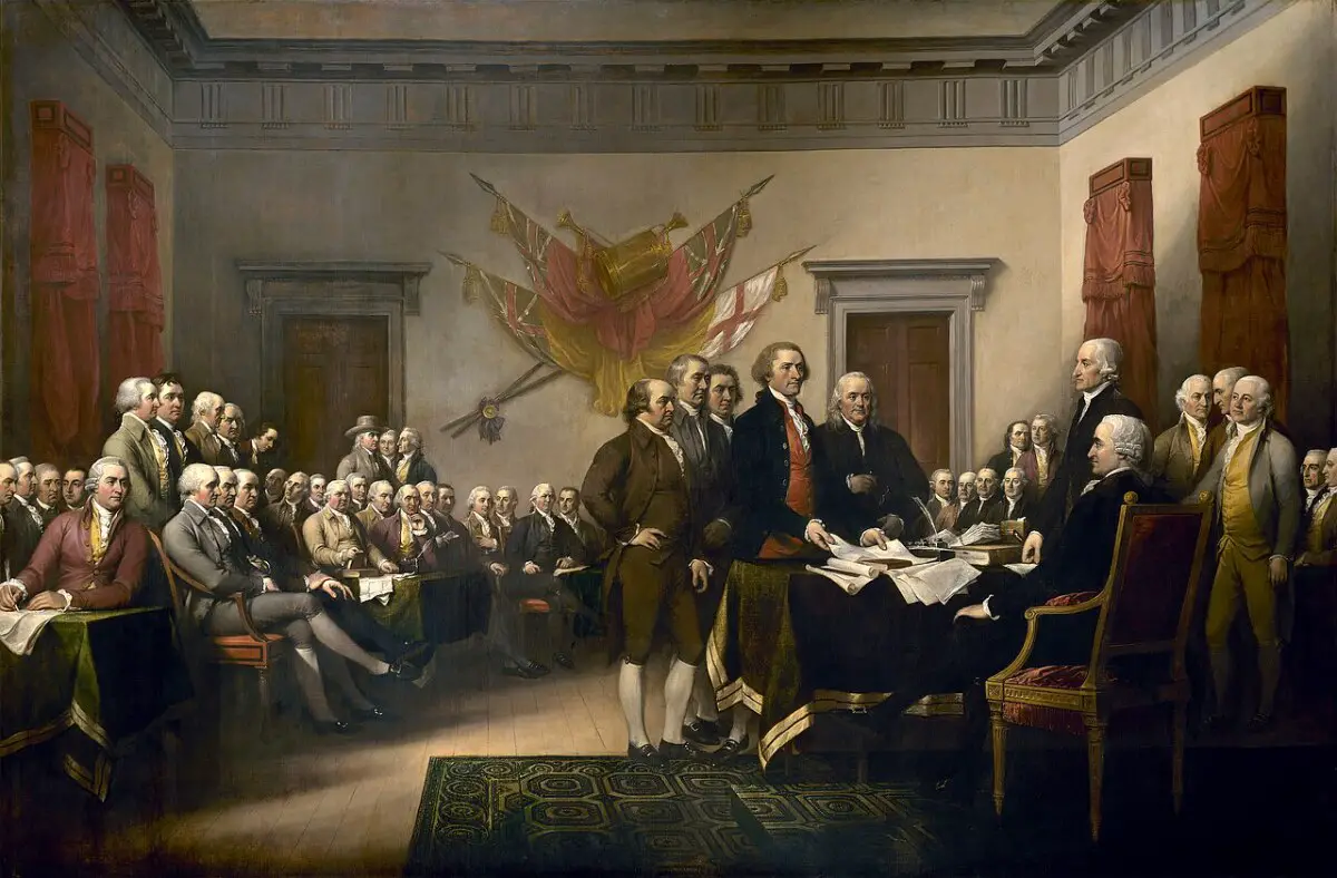 Declaration of Independence. By John Trumbull - US Capitol, Public Domain