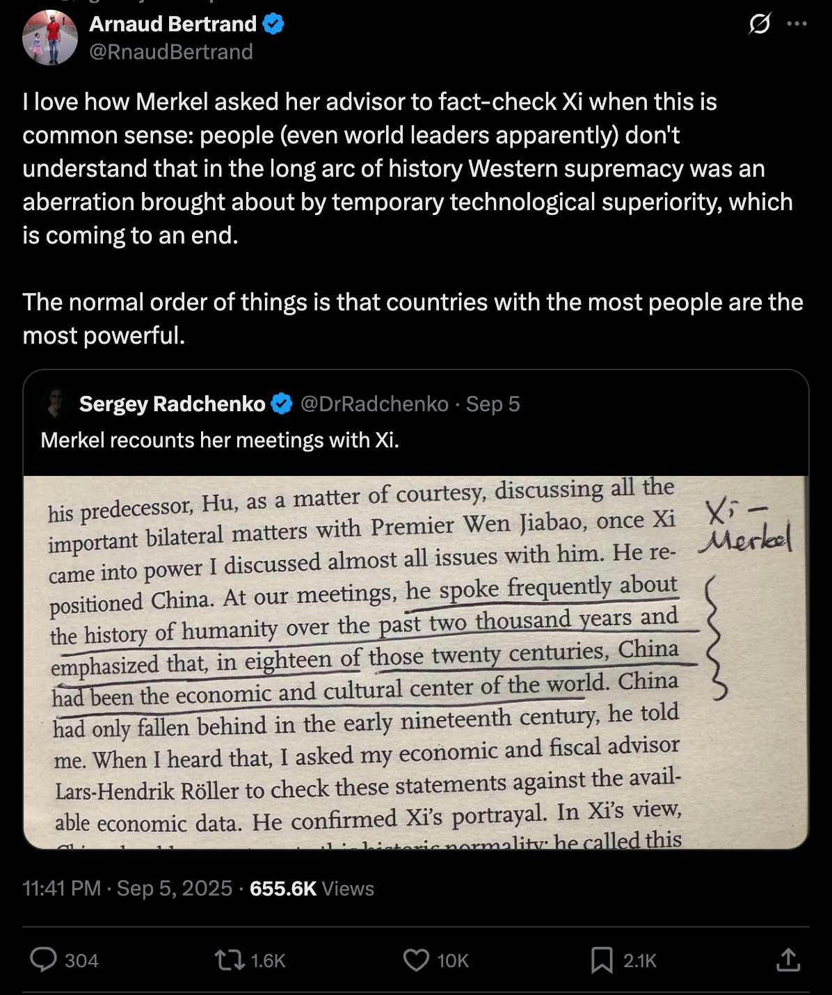 Source: Arnaud Bertrand on X