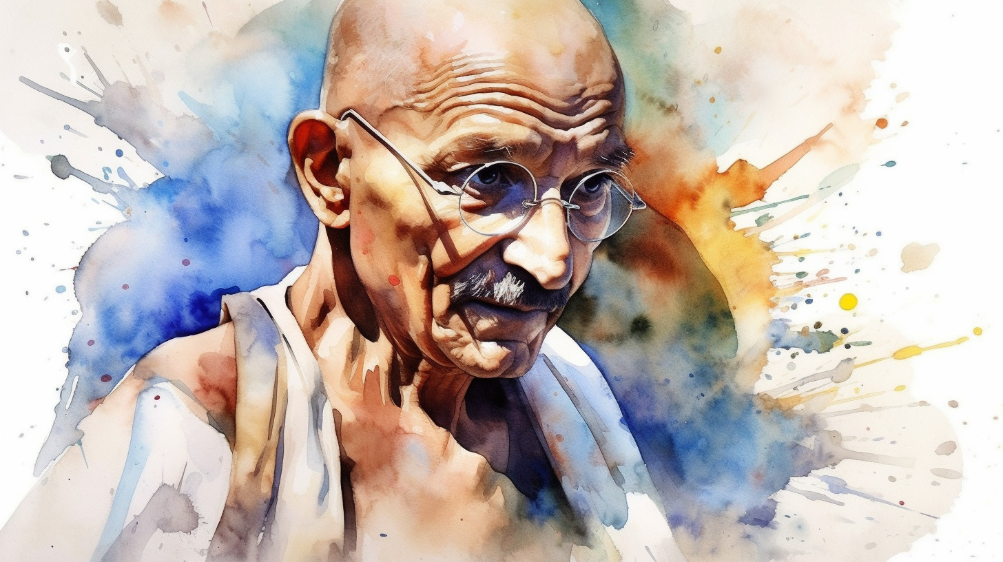 Mahatma Gandhi, imagined by Midjourney.